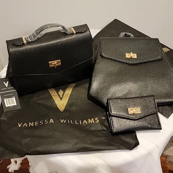 NWT Vanessa Williams Posh Mini Backback and Wallet black s-l400.jpg main image 3